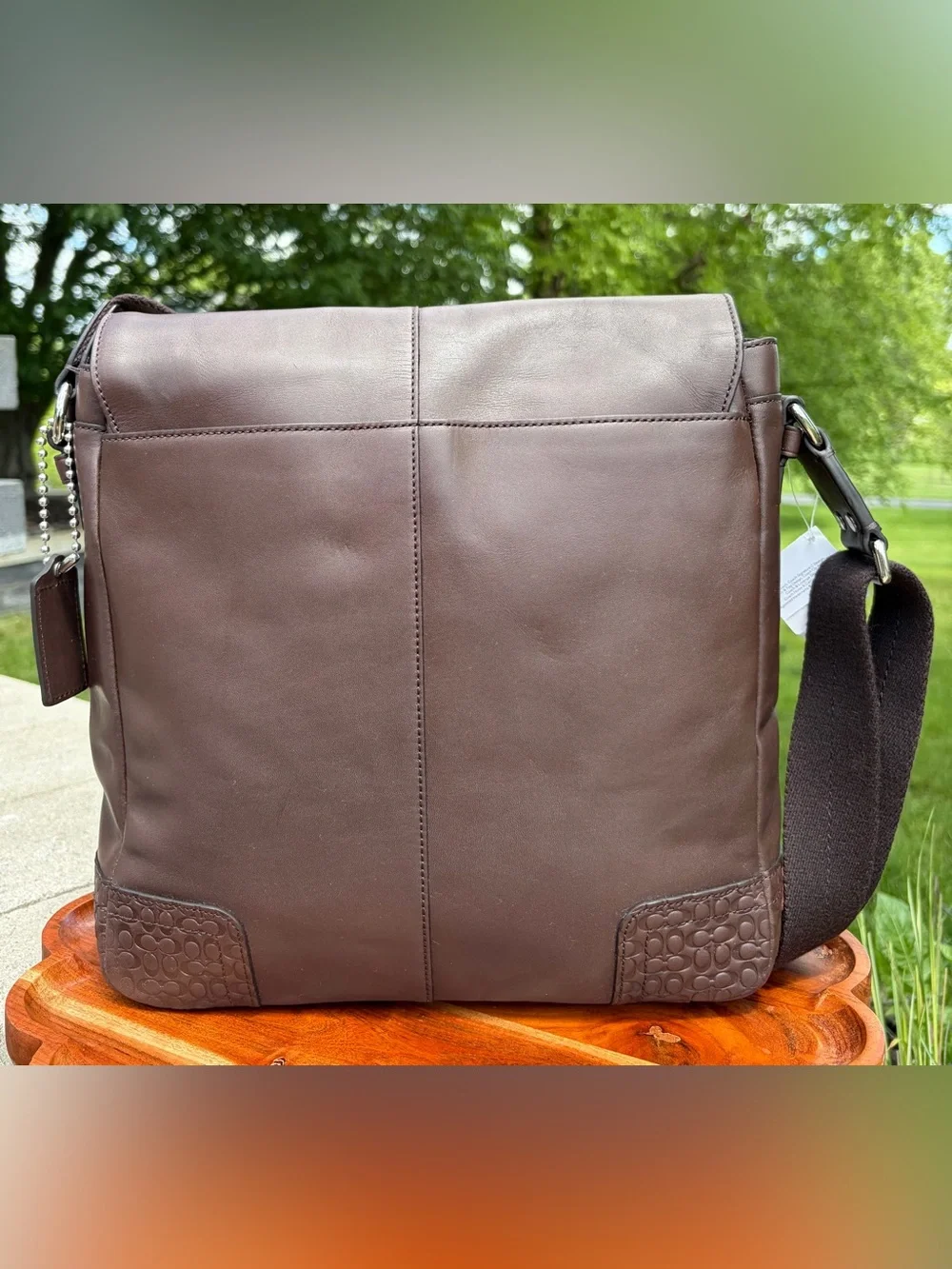 Coach Gramercy Mahogany Brown Leather Map Messenger Bag, Style F74386